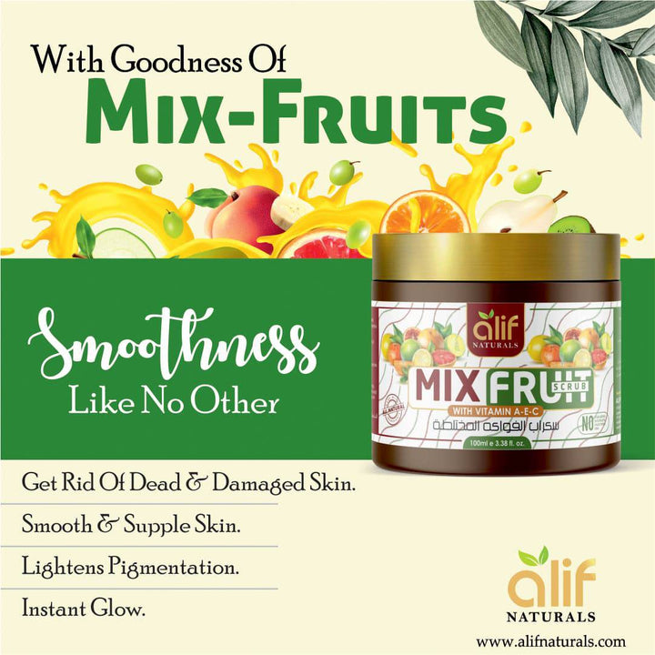 Exfoliating Mix Fruit Scrub | 100G - Alif Naturals