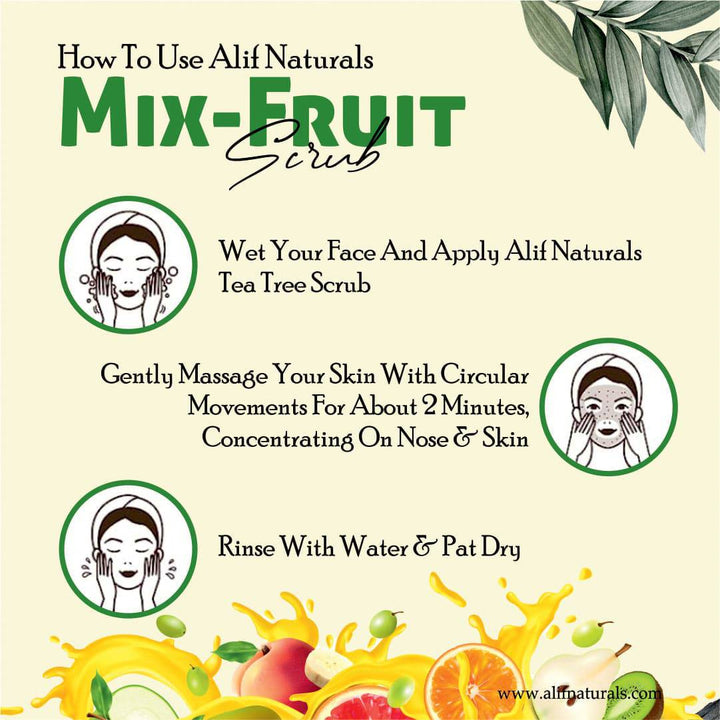 Exfoliating Mix Fruit Scrub | 100G - Alif Naturals