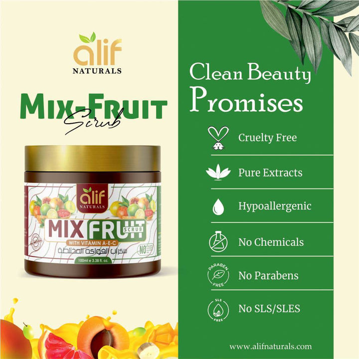 Exfoliating Mix Fruit Scrub | 100G - Alif Naturals