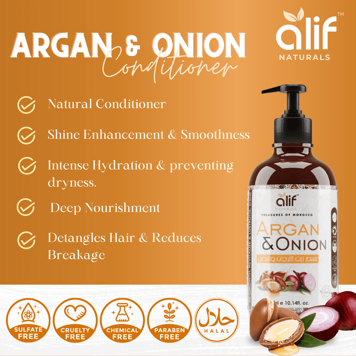 Argan & Onion Conditioner | 300 ml - Alif Naturals